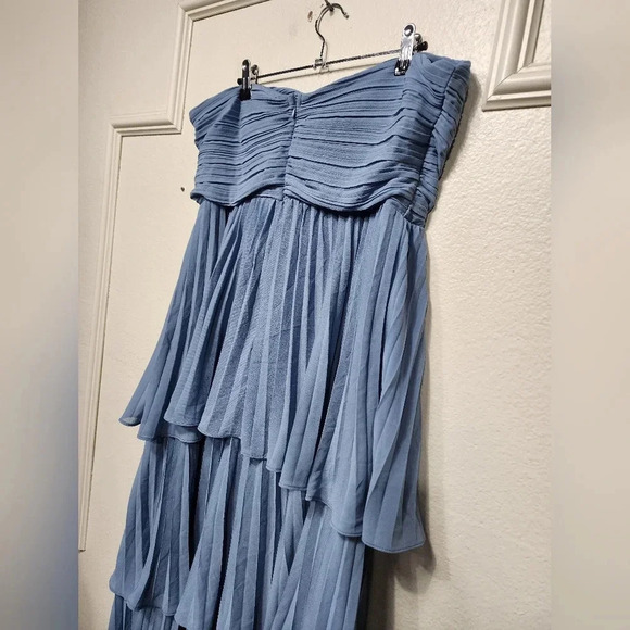 Lulus Seriously Sensational Light Blue Strapless Tiered Maxi Dress Wedding Party - Picture 8 of 9